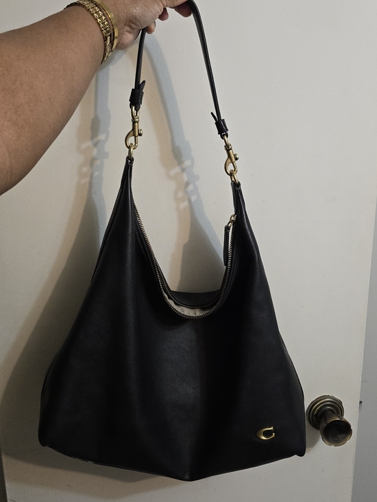 Coach Handbags - Coach JULIET 38 Black Leather Shoulder Bag - Classic Hobo Style